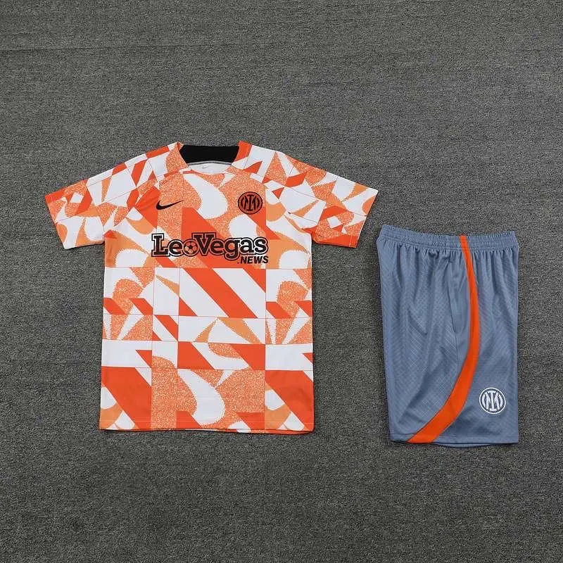 Ensemble Inter Milan Orange/Blanc Maillot du Monde