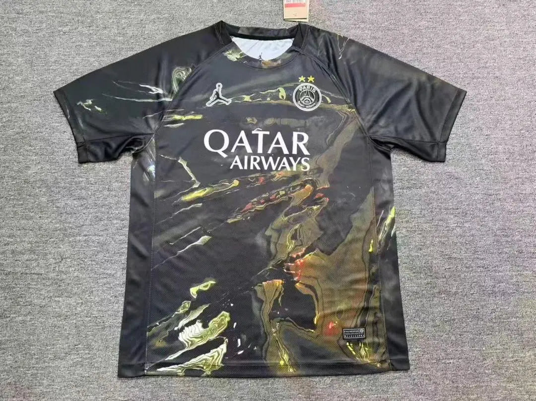 Maillot PSG 2 Étoiles Champions d’Europe 2025 – Noir KaliFoot