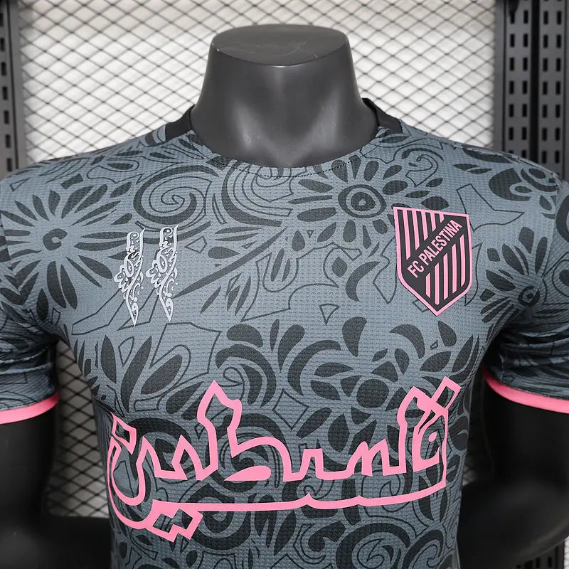 2024 Maillot Adulte - Rose/Noir Palestine - Maillot du Monde