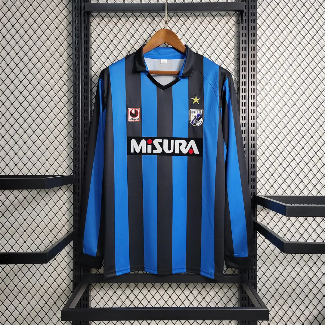 MAILLOT RETRO INTER MILAN DOMICILE 1988 VERSION MANCHES LONGUES - Maillot du Monde