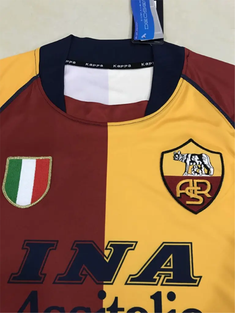 MAILLOT RETRO AS ROMA DOMICILE 2000 VERSION MANCHES LONGUES - Maillot du Monde