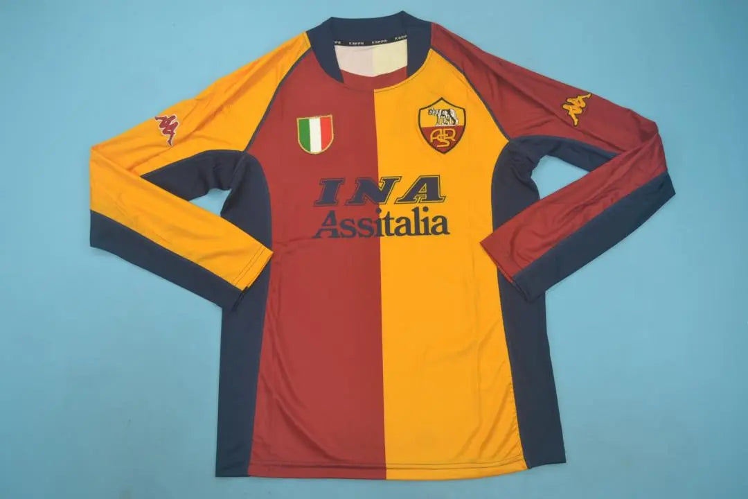 MAILLOT RETRO AS ROMA DOMICILE 2001/2002 VERSION MANCHES LONGUES - Maillot du Monde