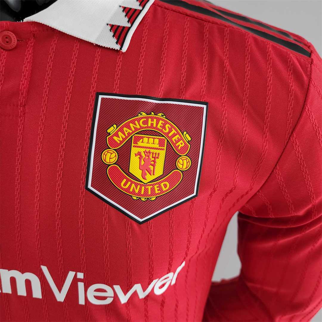 MAILLOT MANCHESTER UNITED DOMICILE 2022/20223 VERSION MANCHES LONGUES - Maillot du Monde