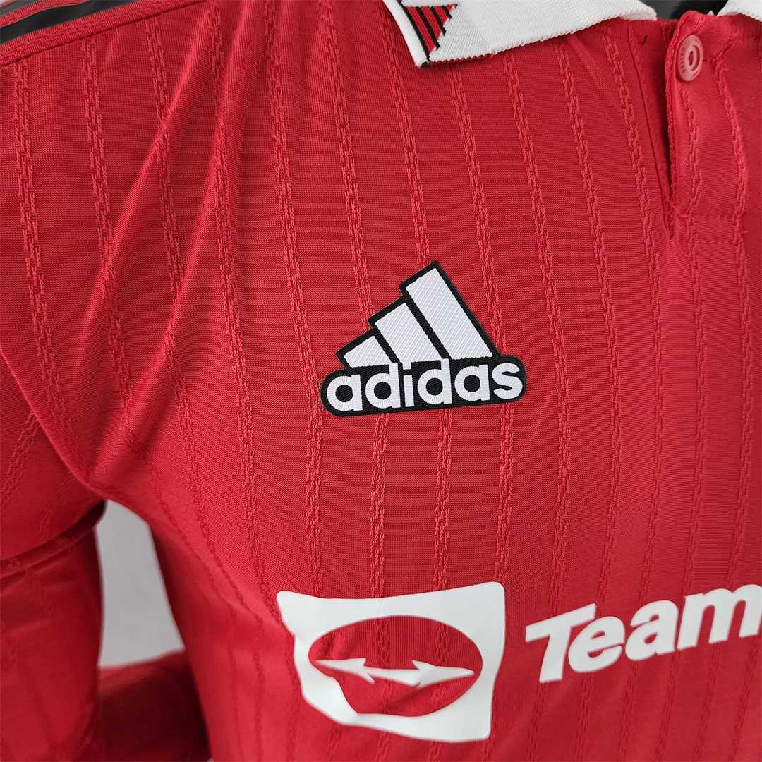 MAILLOT MANCHESTER UNITED DOMICILE 2022/20223 VERSION MANCHES LONGUES - Maillot du Monde