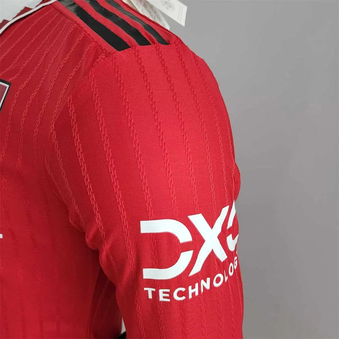 MAILLOT MANCHESTER UNITED DOMICILE 2022/20223 VERSION MANCHES LONGUES - Maillot du Monde