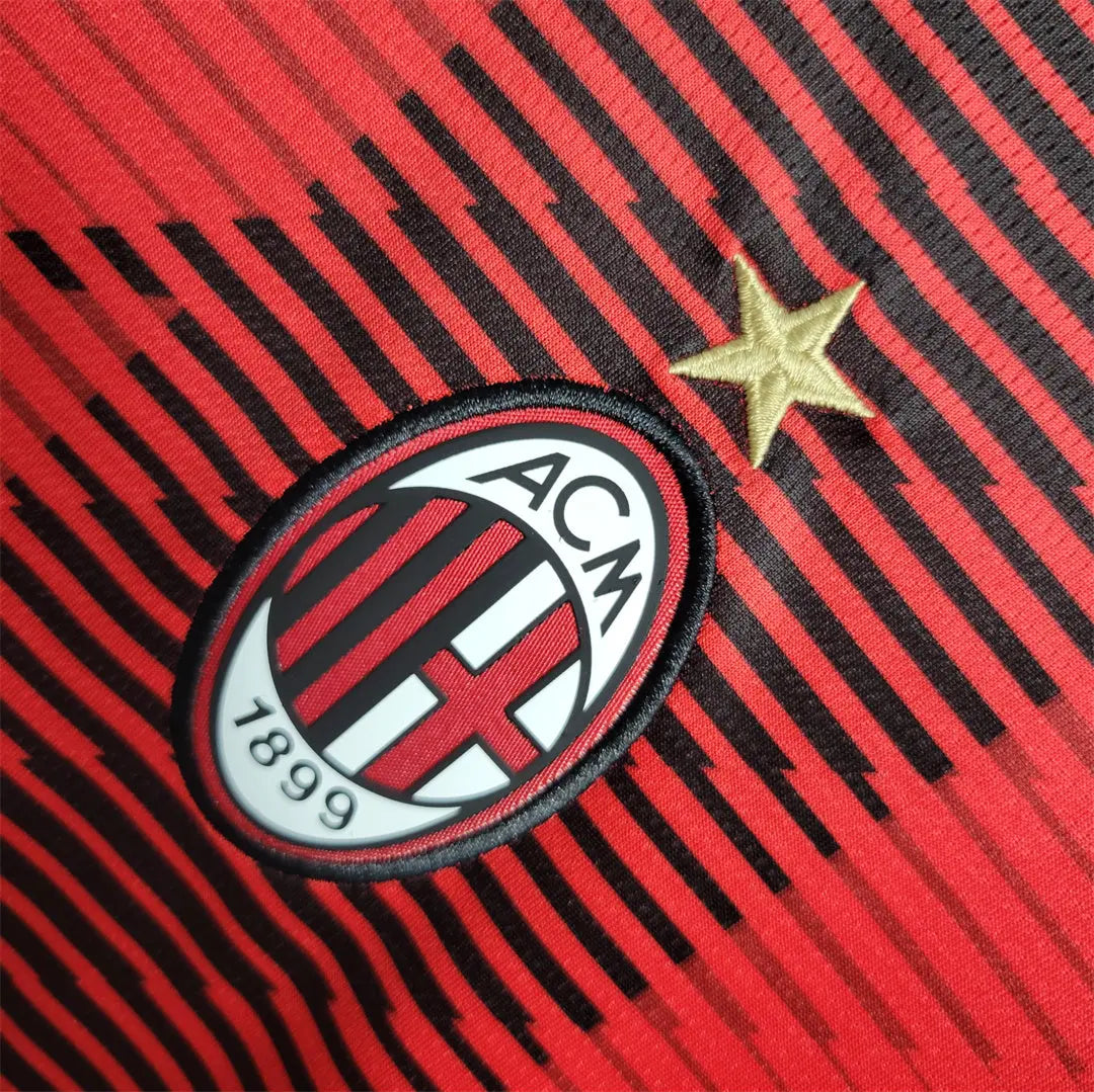 MAILLOT AC MILAN DOMICILE 2023/2024 VERSION MANCHES LONGUES - Maillot du Monde