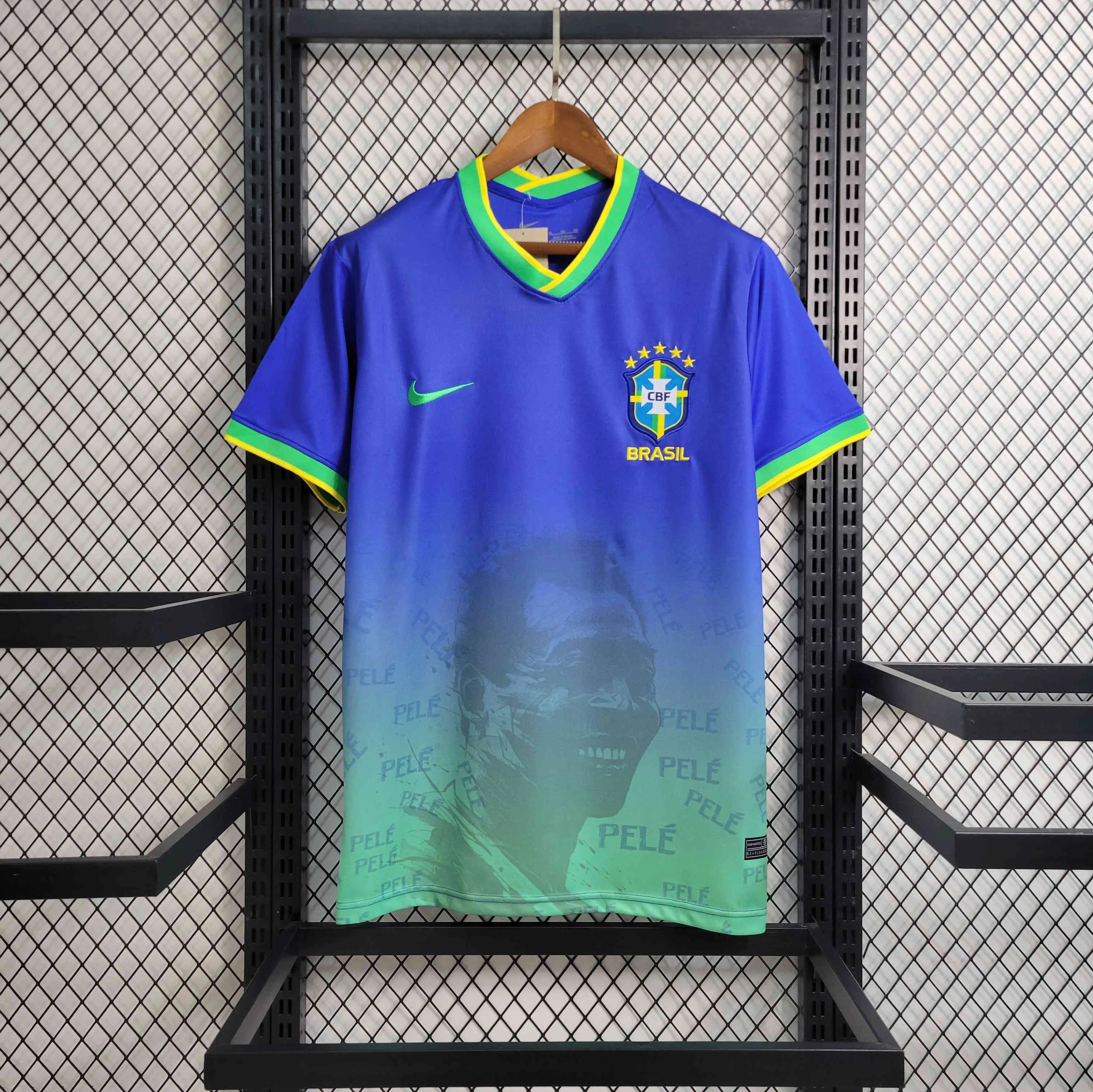 Maillot Brésil Pelé commémorative Bleu - Maillot du Monde
