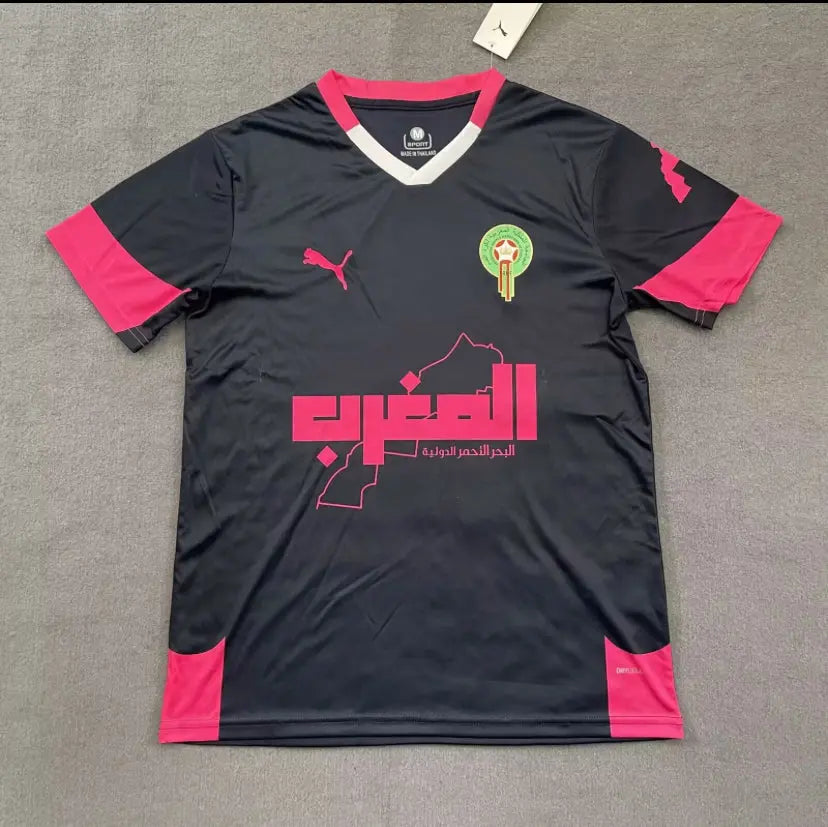 Maillot Maroc 24/25 Noire/Rose - Maillot du Monde