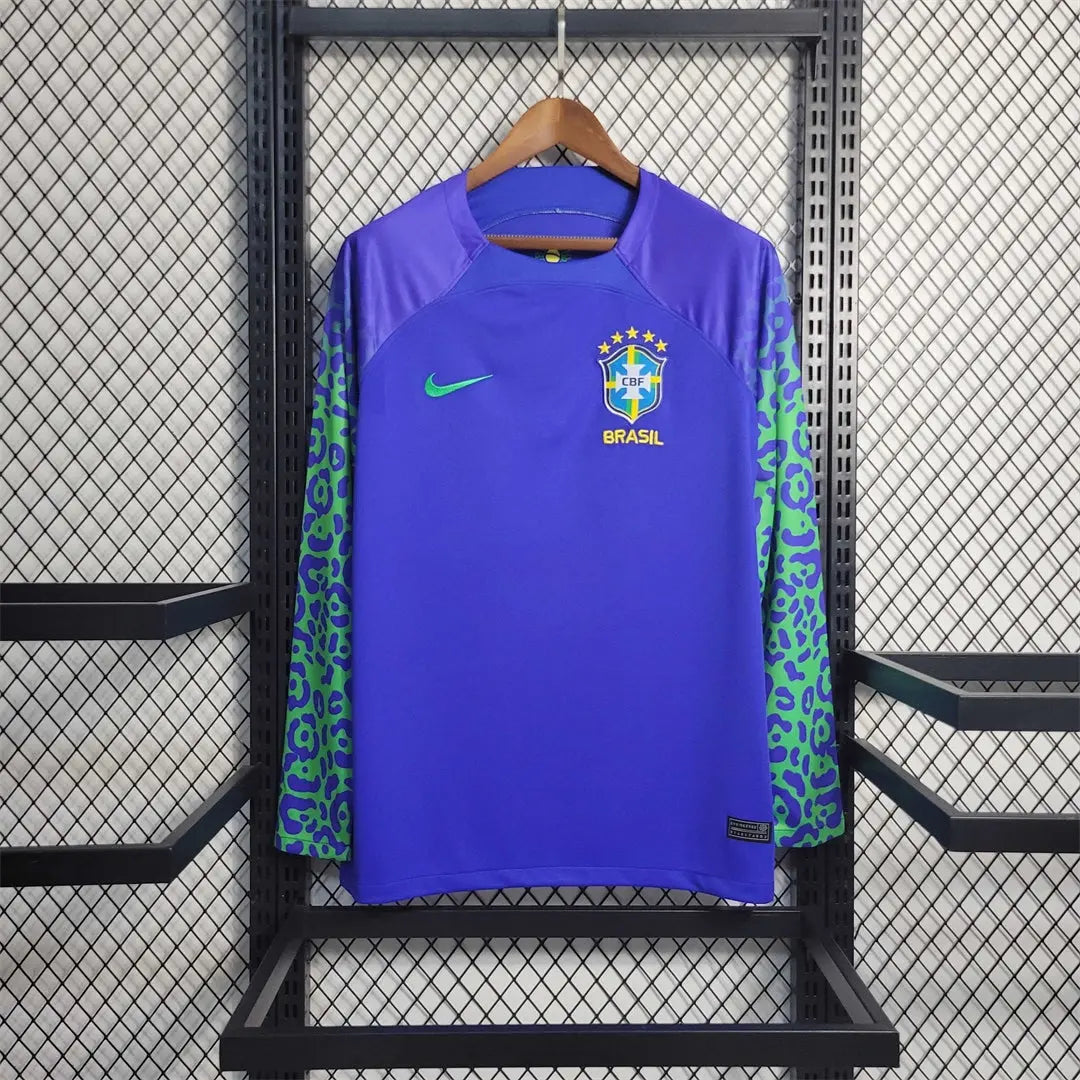 MAILLOT BRÉSIL EXTÉRIEUR 2022 VERSION MANCHES LONGUES - Maillot du Monde