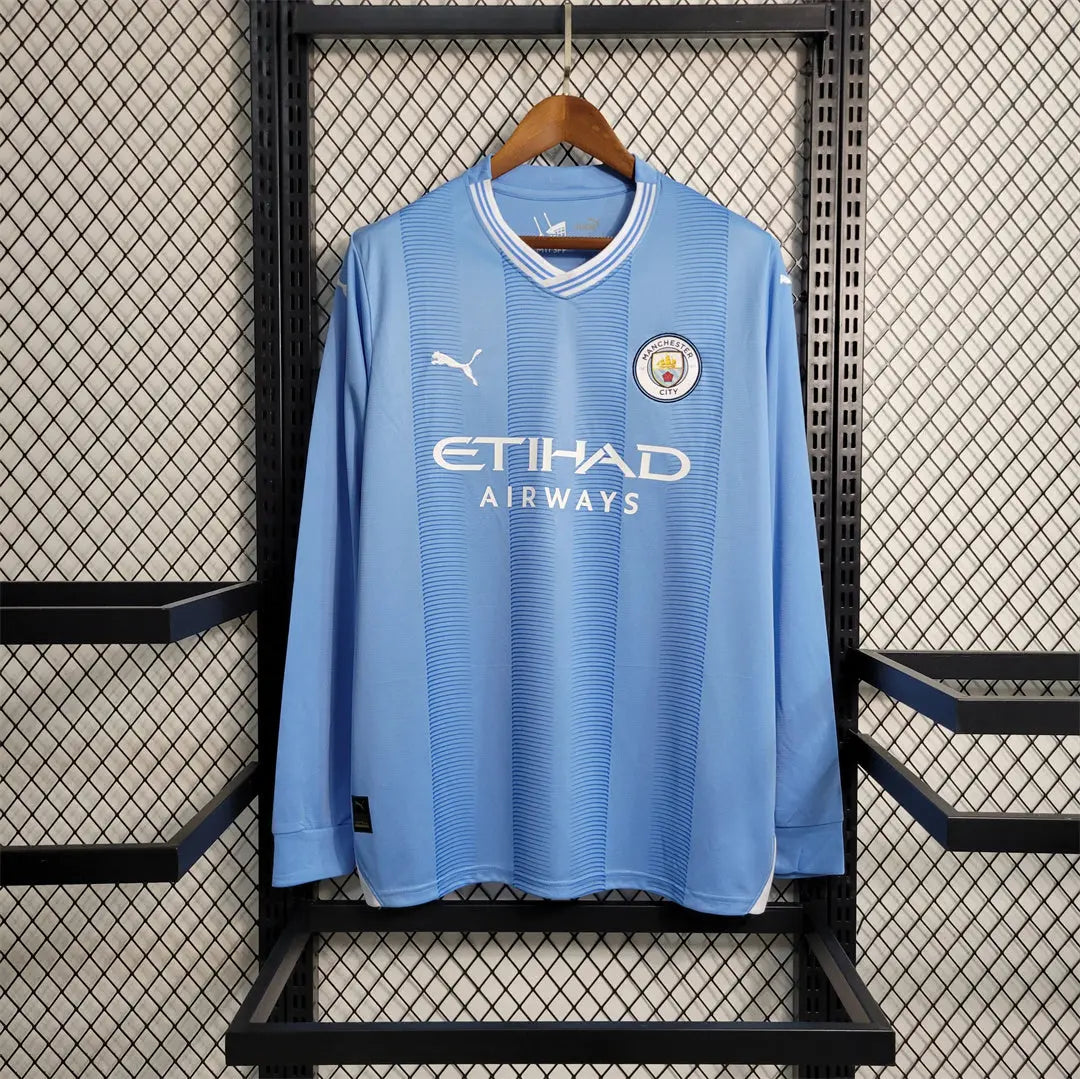 MAILLOT MANCHESTER CITY DOMICILE 2023/2024 VERSION MANCHES LONGUES - Maillot du Monde