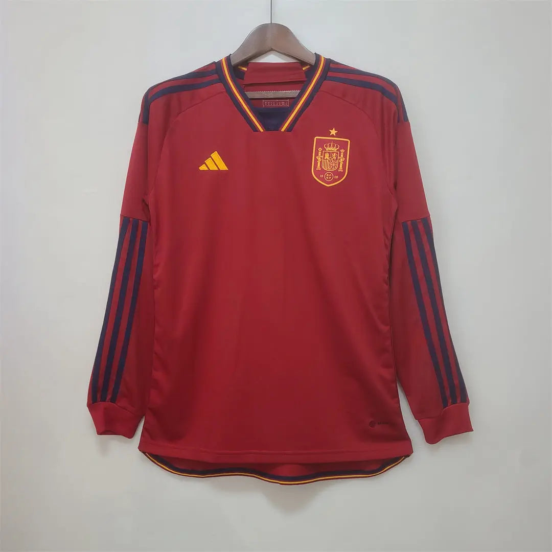MAILLOT ESPAGNE DOMICILE 2022 VERSION MANCHES LONGUES - Maillot du Monde