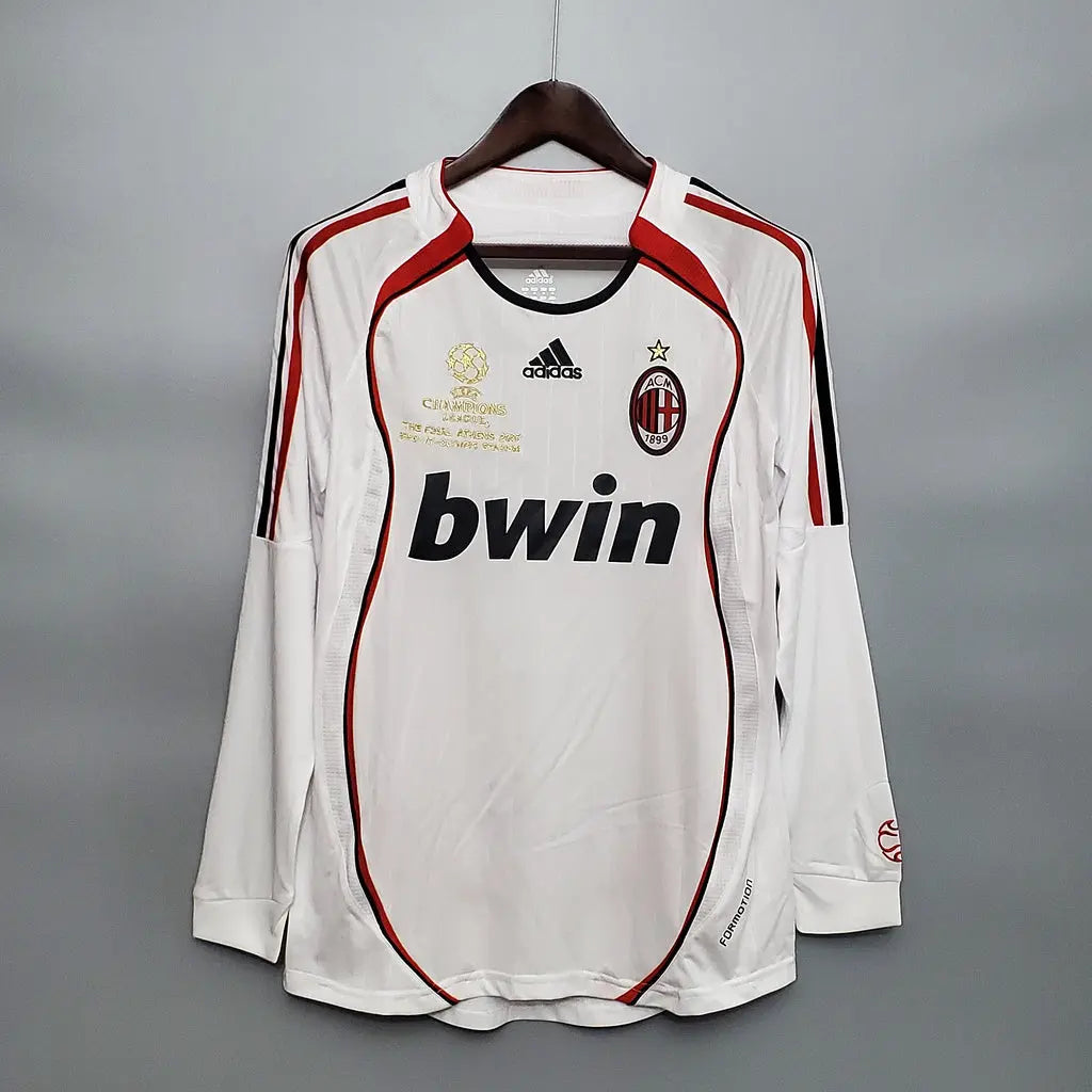 MAILLOT RÉTRO AC MILAN EXTÉRIEUR 2006/2007 VERSION MANCHES LONGUES - Maillot du Monde