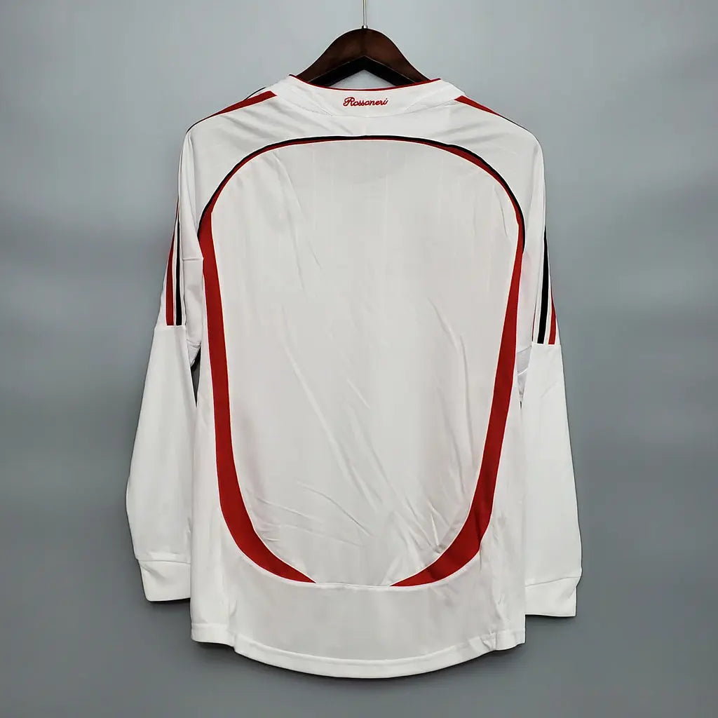 MAILLOT RÉTRO AC MILAN EXTÉRIEUR 2006/2007 VERSION MANCHES LONGUES - Maillot du Monde