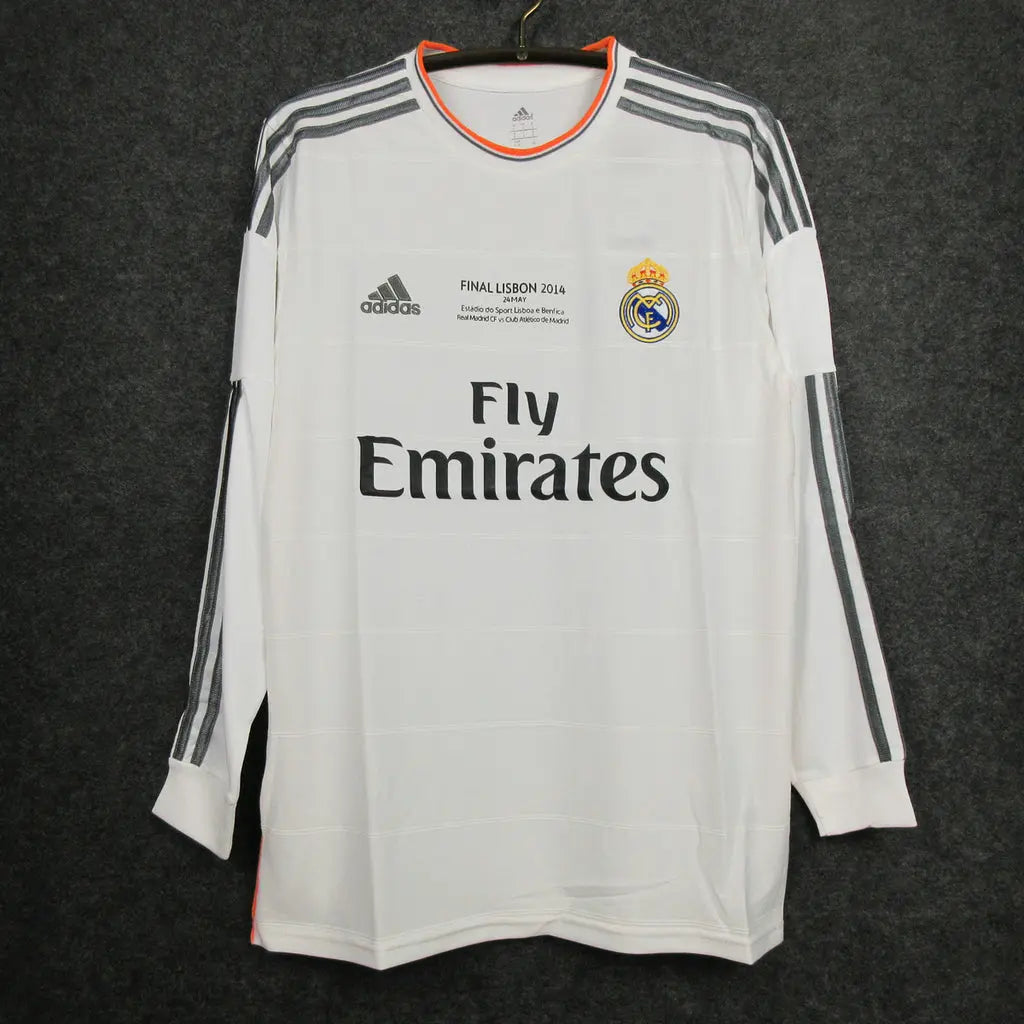 MAILLOT RÉTRO REAL MADRID DOMICILE 2013/2014 VERSION MANCHES LONGUES - Maillot du Monde