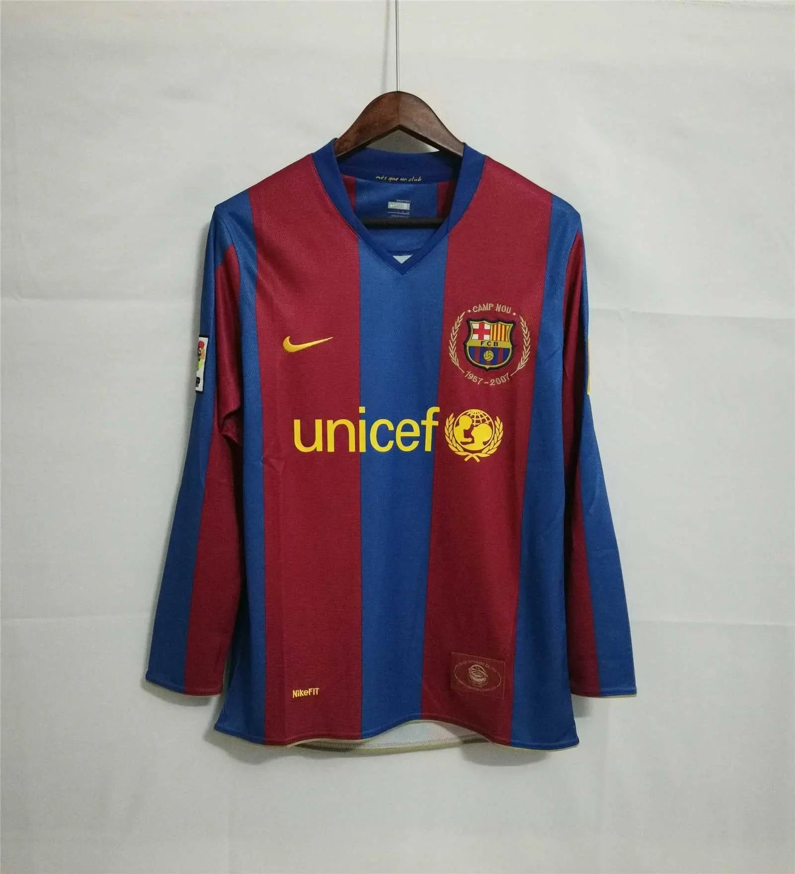 MAILLOT BARCELONE DOMICILE 2007/2008 VERSION MANCHES LONGUES - Maillot du Monde