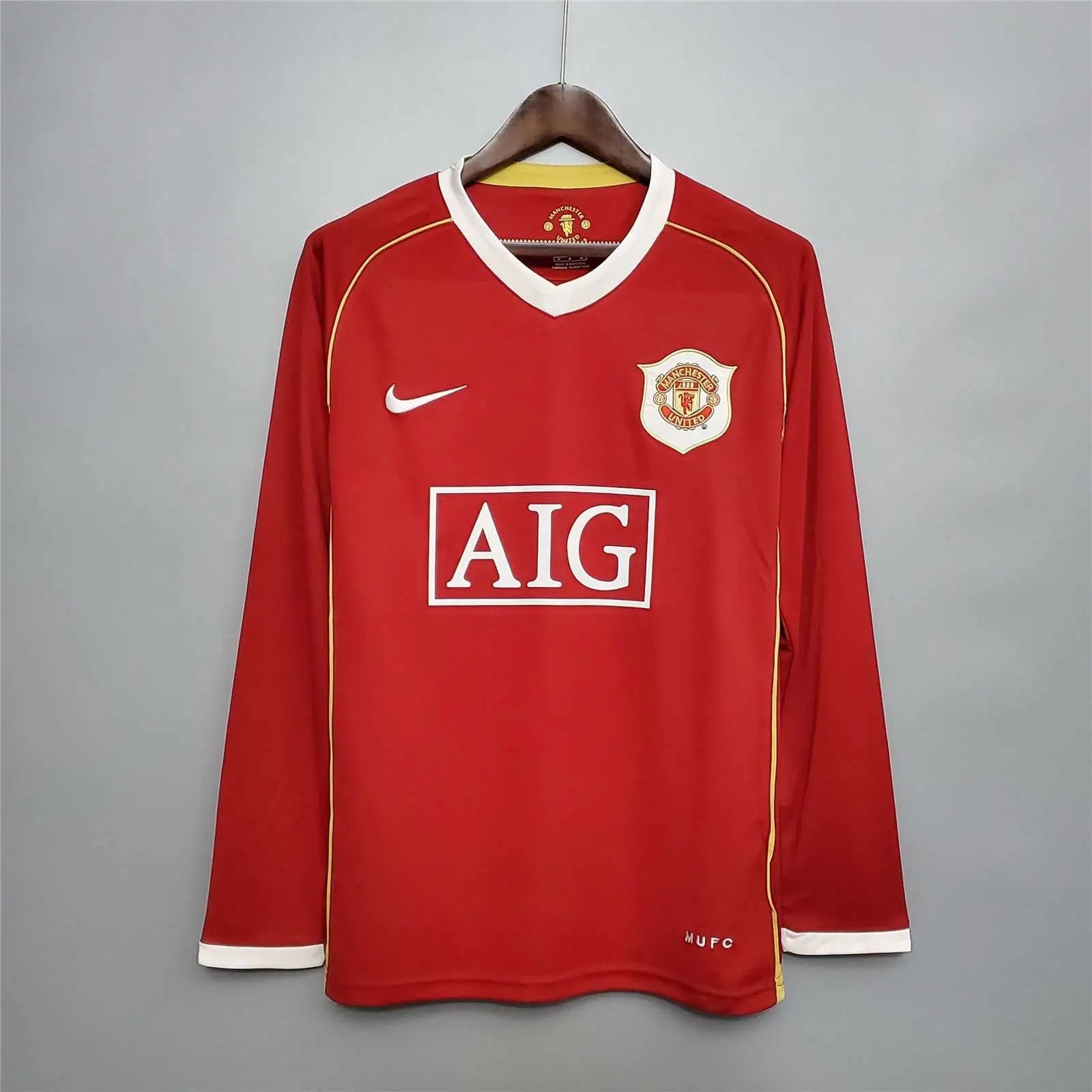 MAILLOT MANCHESTER UNITED 2006/2007 VERSION MANCHES LONGUES - Maillot du Monde