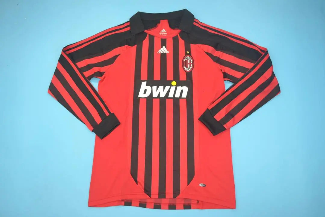 MAILLOT RETRO AC MILAN DOMICILE 2007/2008  VERSION MANCHES LONGUES - Maillot du Monde