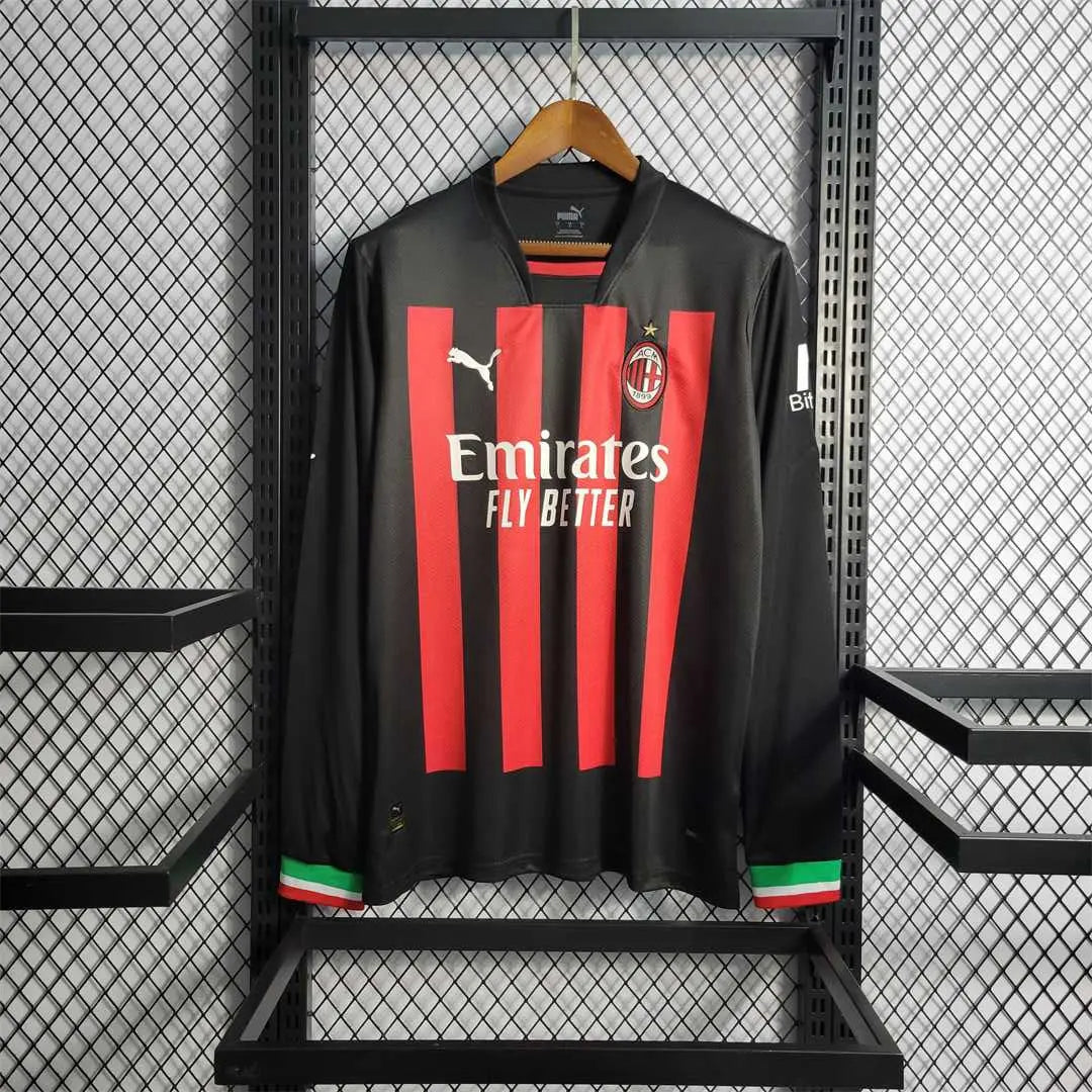 MAILLOT AC MILAN  DOMICILE 2022/2023 VERSION MANCHES LONGUES - Maillot du Monde