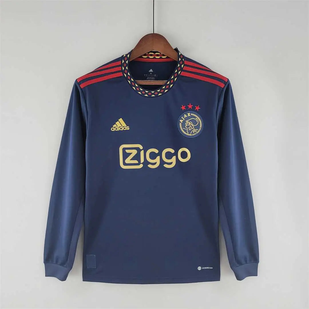 MAILLOT AJAX EXTÉRIEUR 2022/2023 VERSION MANCHES LONGUES - Maillot du Monde