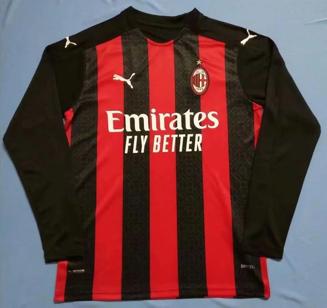 MAILLOT AC MILAN DOMICILE 21/22 VERSION MANCHES LONGUES - Maillot du Monde