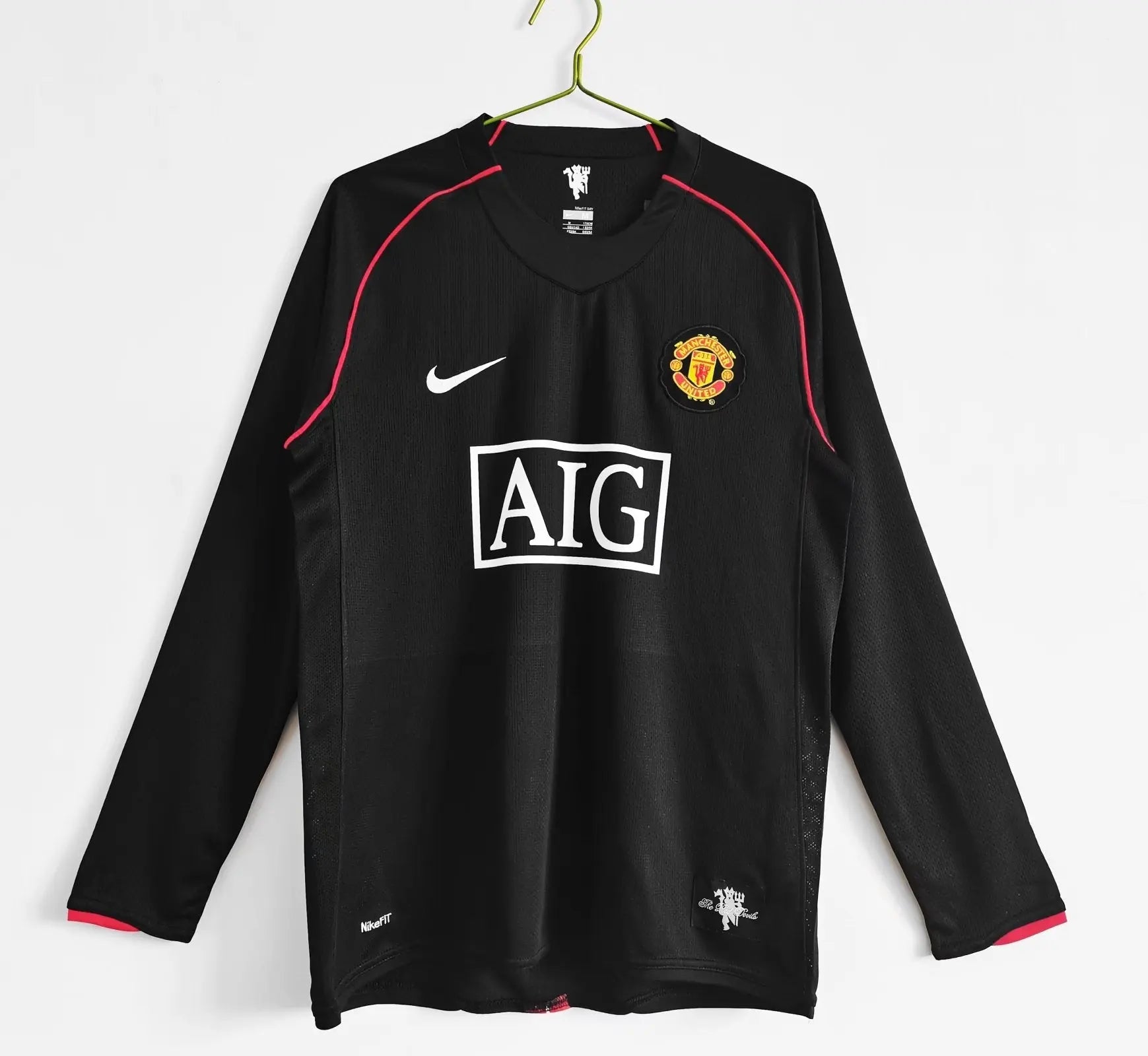 MAILLOT MANCHESTER UNITED EXTÉRIEUR 2007/2008 VERSION MANCHES LONGUES - Maillot du Monde