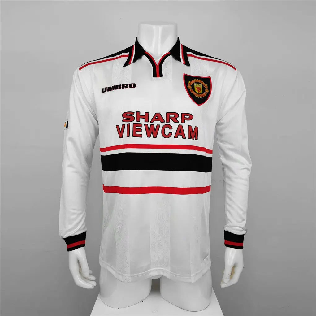 MAILLOT MANCHESTER UNITED EXTÉRIEUR 1998/1999 VERSION MANCHES LONGUES - Maillot du Monde