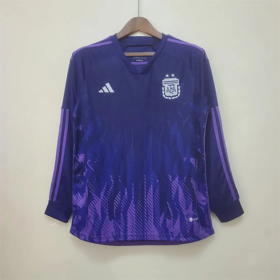 MAILLOT ARGENTINE EXTÉRIEUR 2022 VERSION MANCHES LONGUES - Maillot du Monde