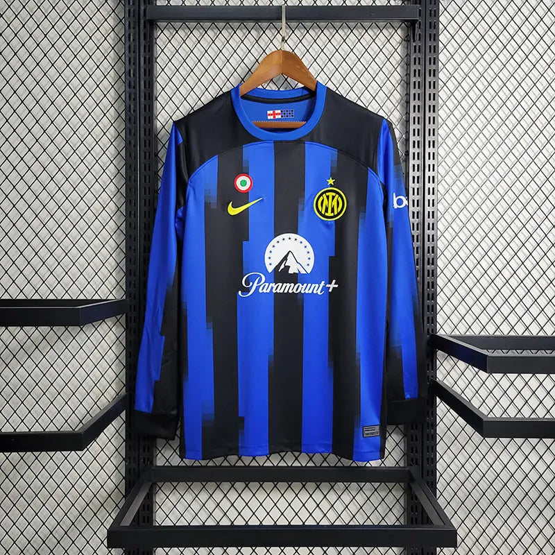 MAILLOT INTER MILAN DOMICILE 2023/2024 VERSION MANCHES LONGUES - Maillot du Monde