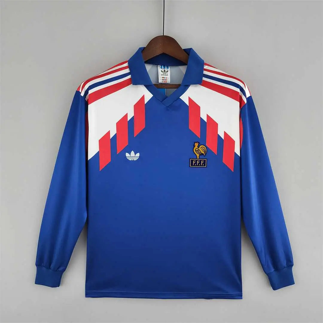 MAILLOT FRANCE DOMICILE 1988/1990 VERSION MANCHES LONGUES - Maillot du Monde