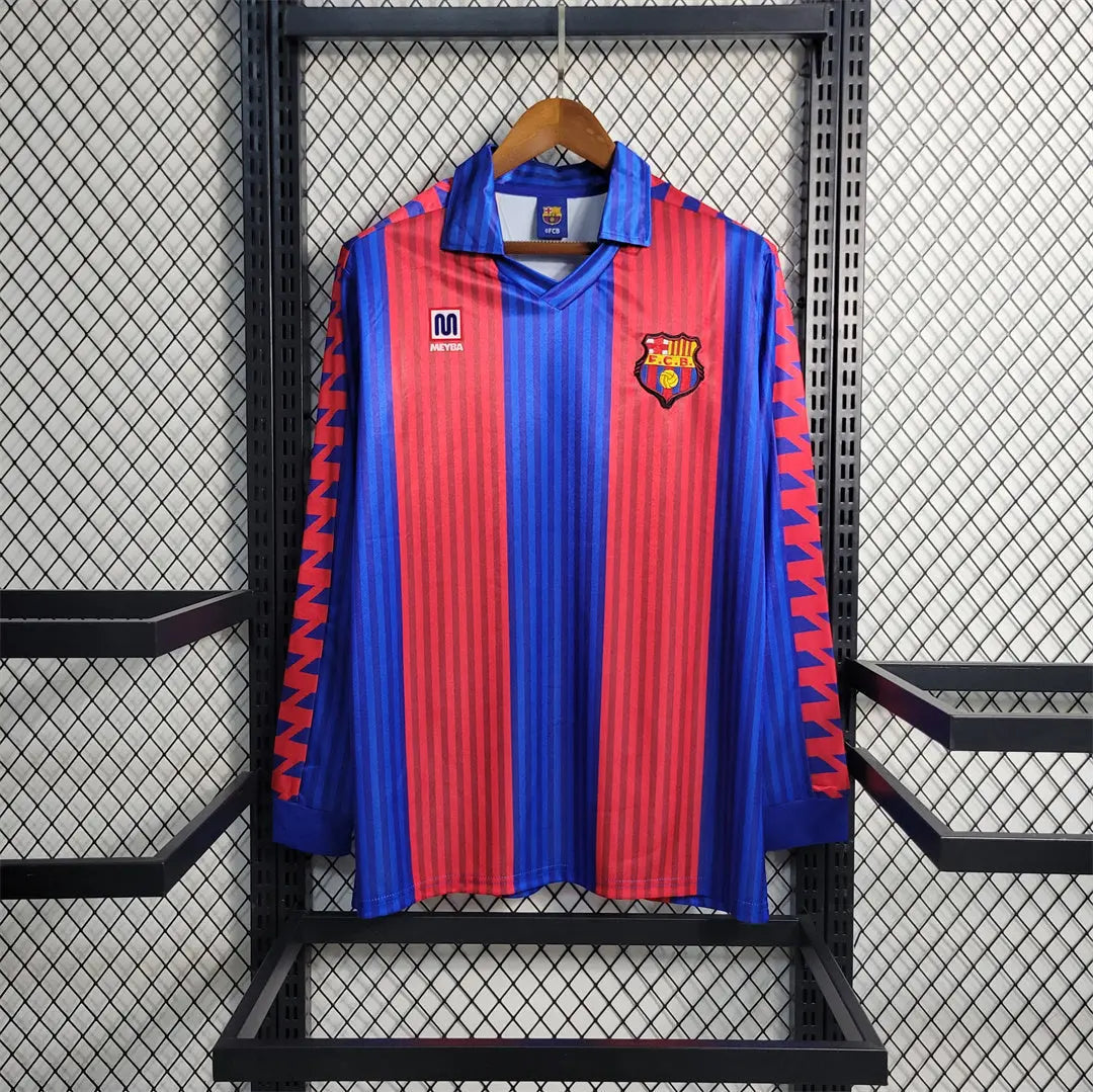 MAILLOT BARCELONE DOMICILE 1991/1992 VERSION MANCHES LONGUES - Maillot du Monde