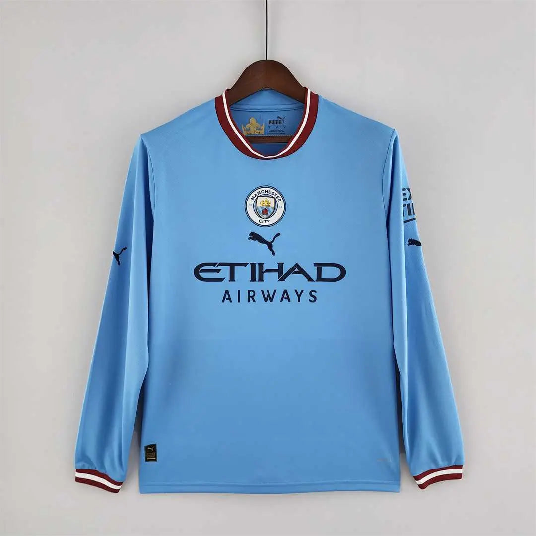 MAILLOT MANCHESTER CITY DOMICILE 2022/2023 VERSION MANCHES LONGUES - Maillot du Monde