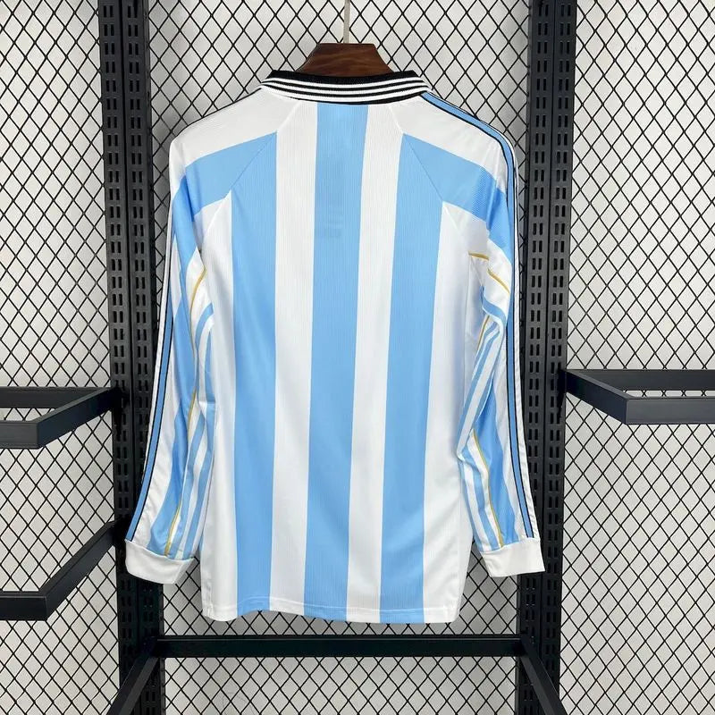 MAILLOT ARGENTINE DOMICILE 1998 VERSION MANCHES LONGUES - Maillot du Monde