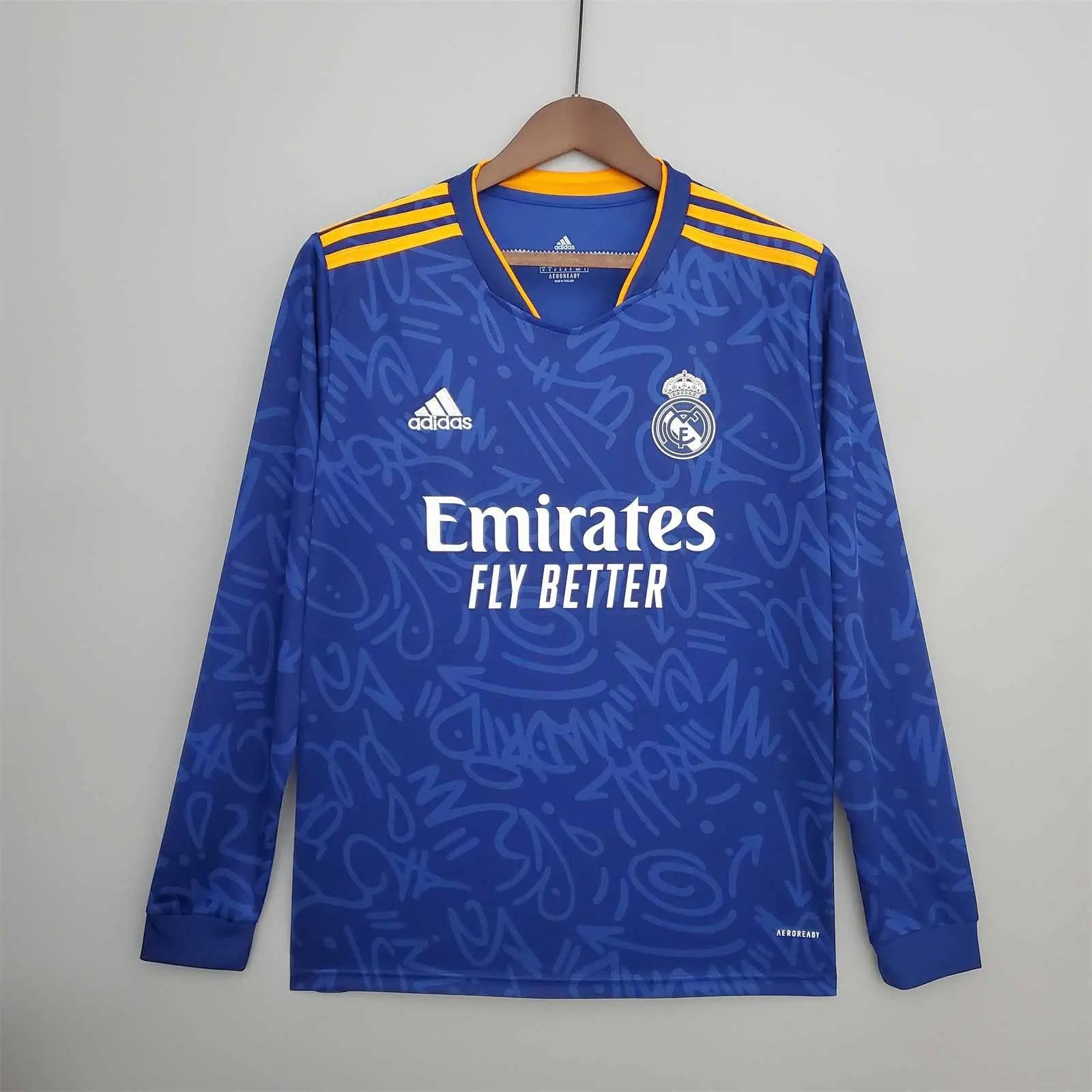 MAILLOT REAL MADRID EXTÉRIEUR 2021/2022 VERSION MANCHES LONGUES - Maillot du Monde