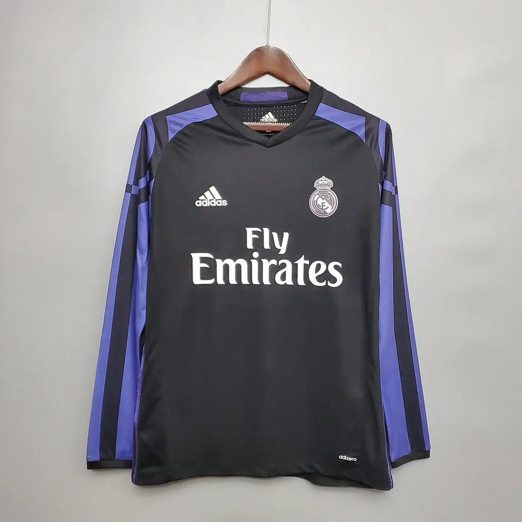 MAILLOT REAL MADRID EXTÉRIEUR 2015/2016 VERSION MANCHES LONGUES - Maillot du Monde