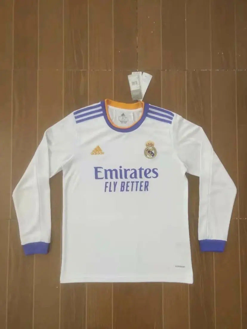 MAILLOT REAL MADRID DOMICILE 2021/2022 VERSION MANCHES LONGUES - Maillot du Monde