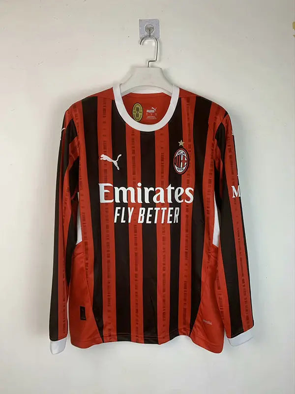 MAILLOT AC MILAN DOMICILE 2024/2025 VERSION MANCHES LONGUES - Maillot du Monde