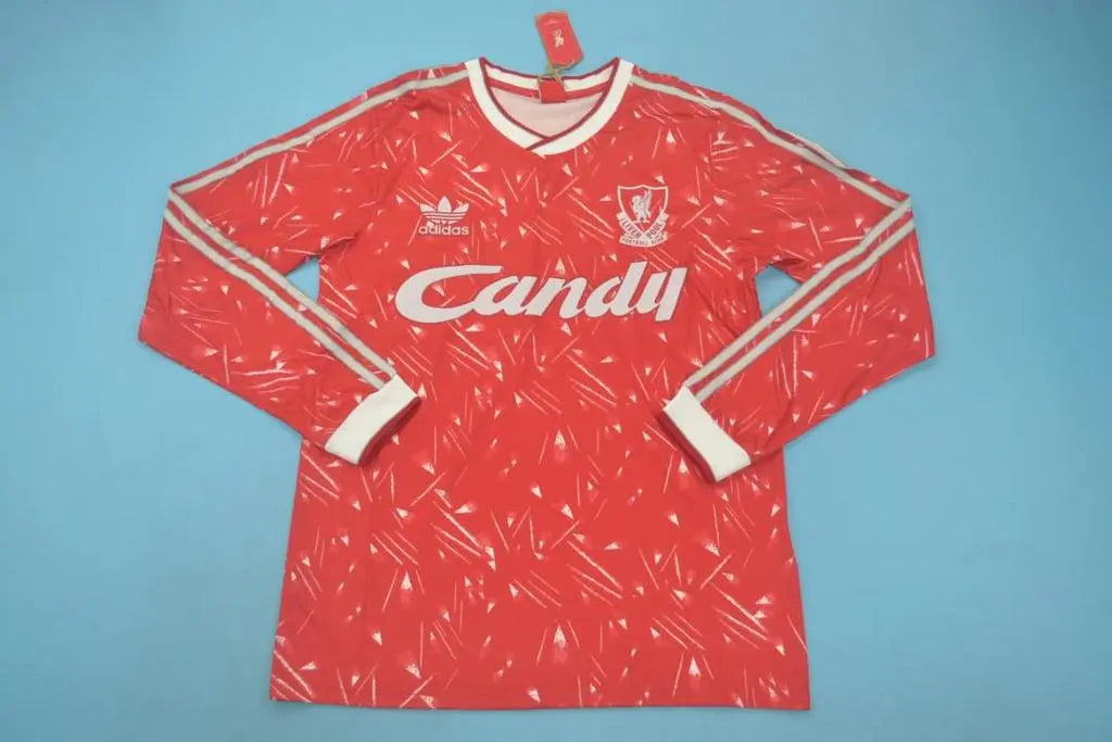 MAILLOT RETRO LIVERPOOL DOMICILE 1989/1990 VERSION MANCHES LONGUES - Maillot du Monde