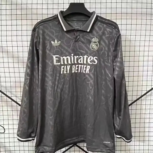MAILLOT REAL MADRID EXTÉRIEUR 2024/2025 VERSION MANCHES LONGUES - Maillot du Monde