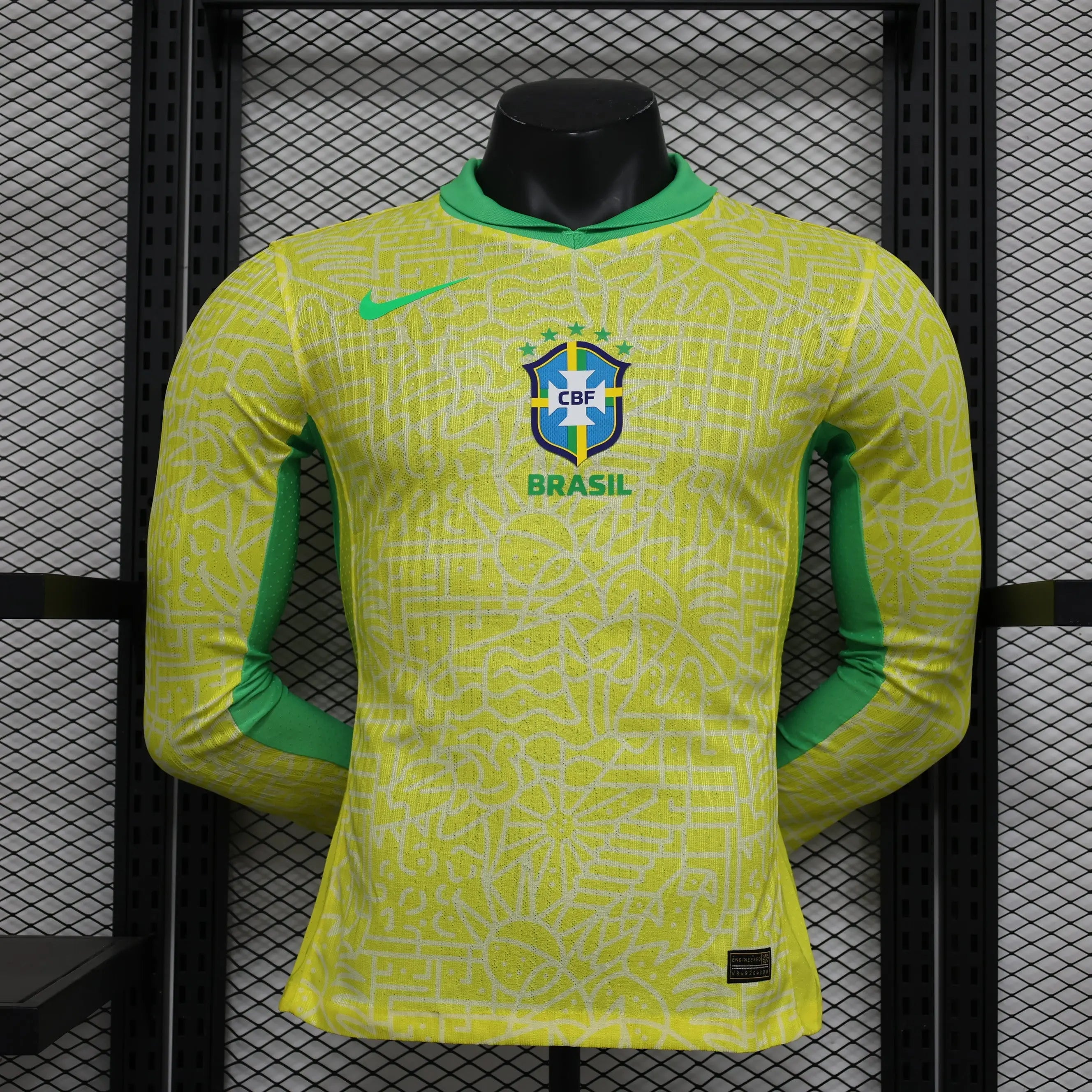 MAILLOT BRÉSIL DOMICILE 2024 VERSION MANCHES LONGUES - Maillot du Monde