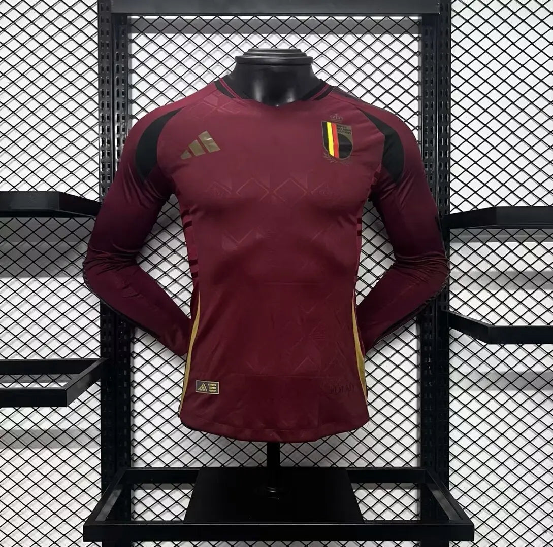 MAILLOT BELGIQUE DOMICILE 2024/2025 VERSION MANCHES LONGUES - Maillot du Monde