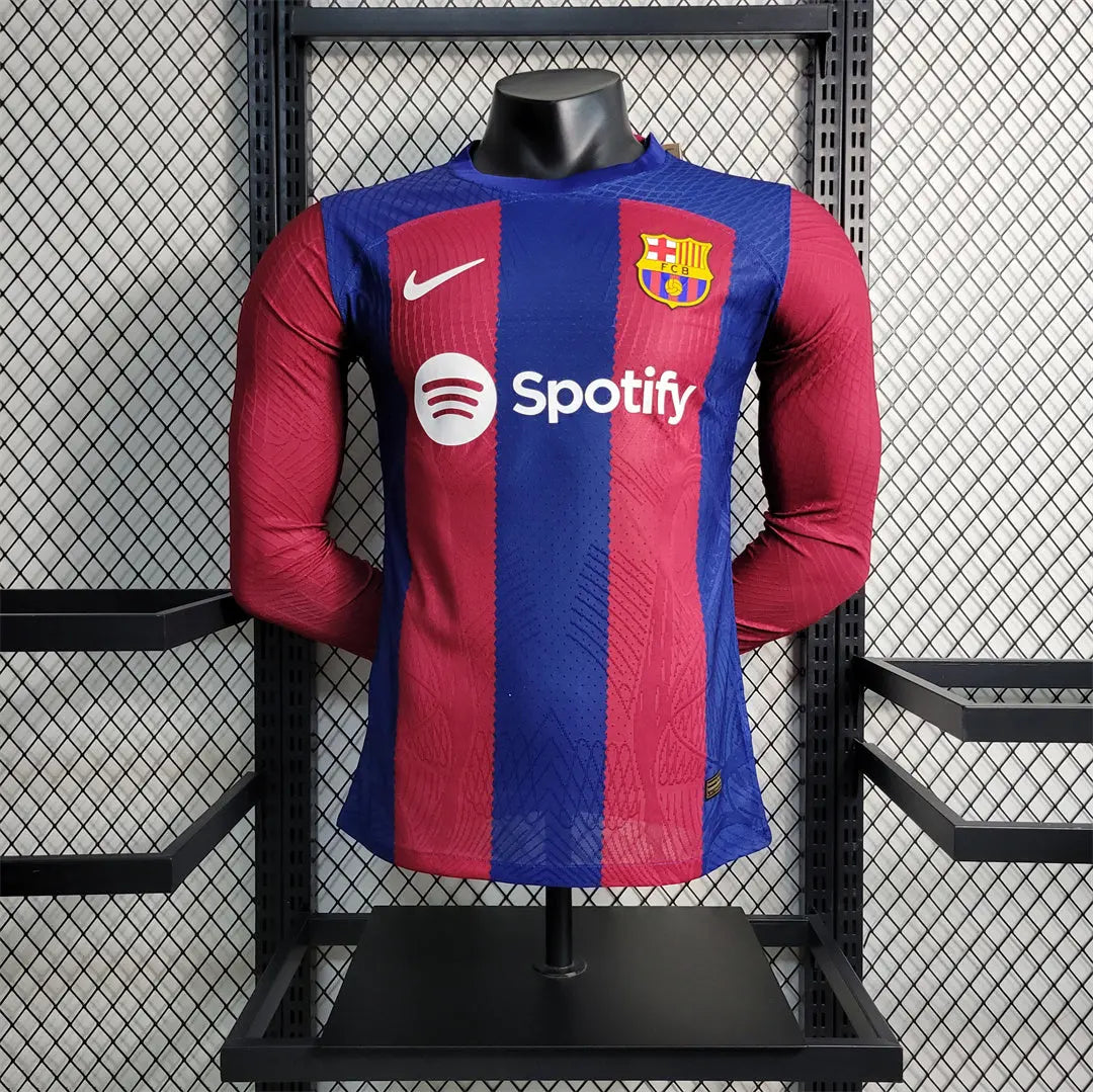 MAILLOT BARCELONE DOMICILE 2023/2024 VERSION MANCHES LONGUES - Maillot du Monde