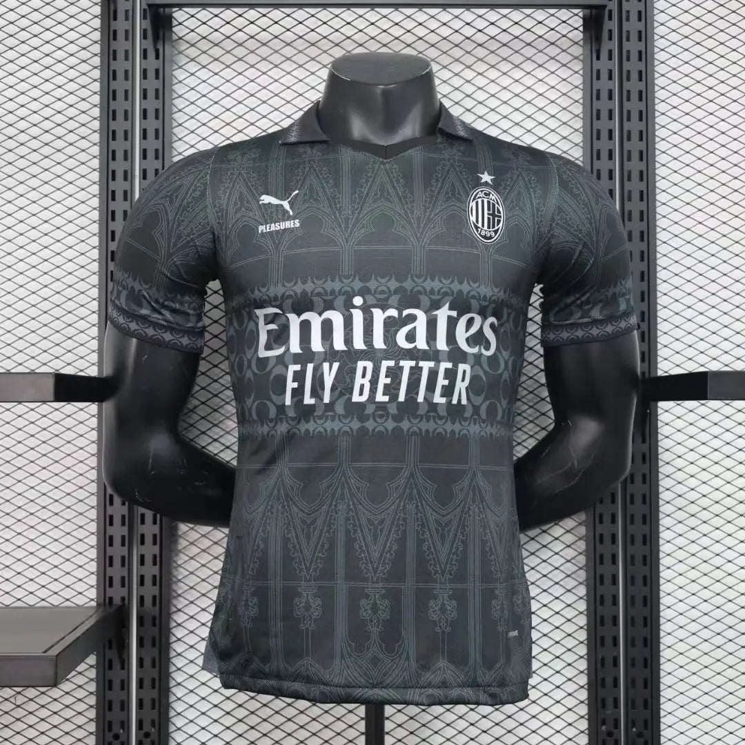 MAILLOT AC MILAN EDITION PLEASURES FOURTH NOIR 2023/2024 - Maillot du Monde